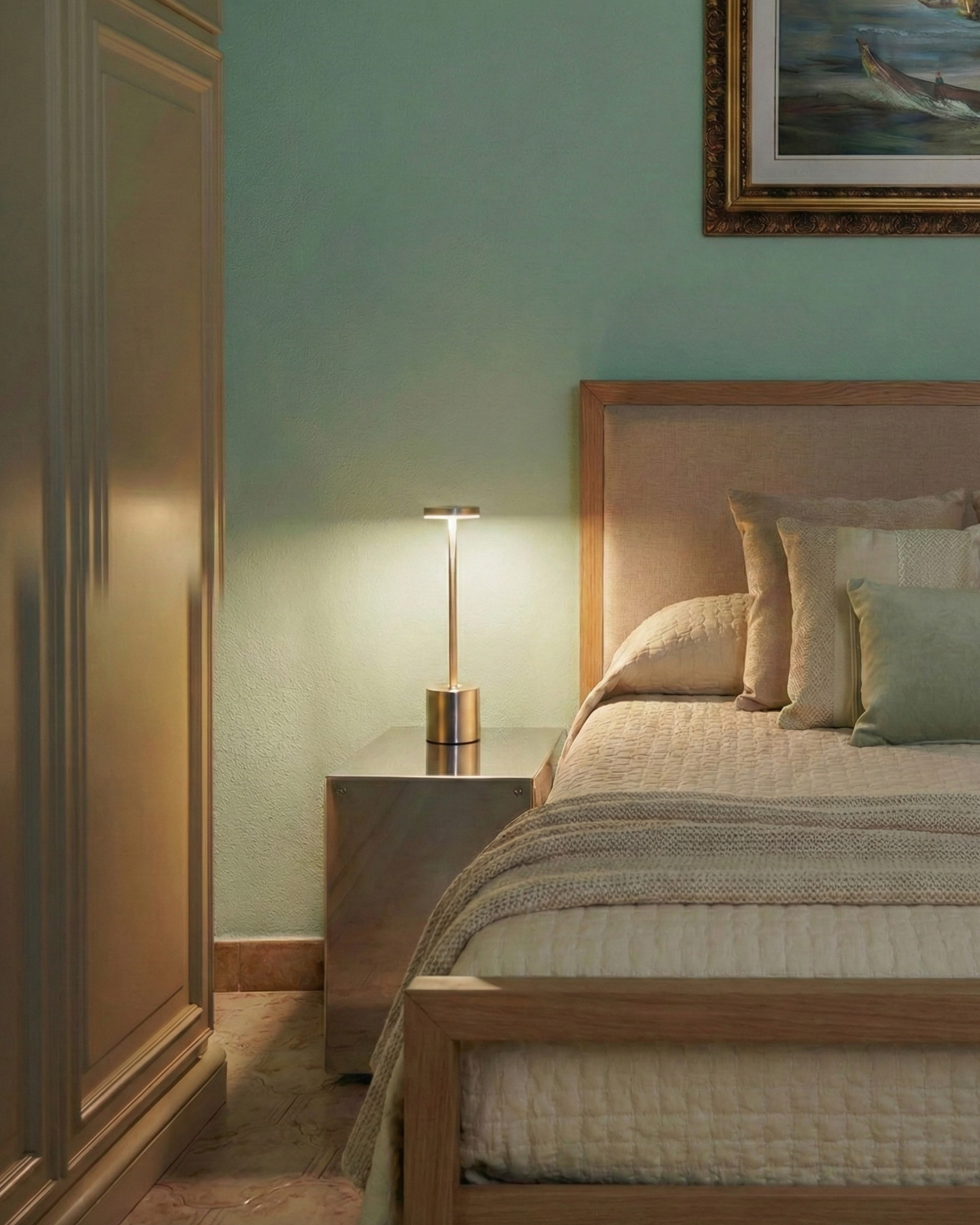 Lampe de chevet Sans Fil couleur argent| NOVA Ma boutique