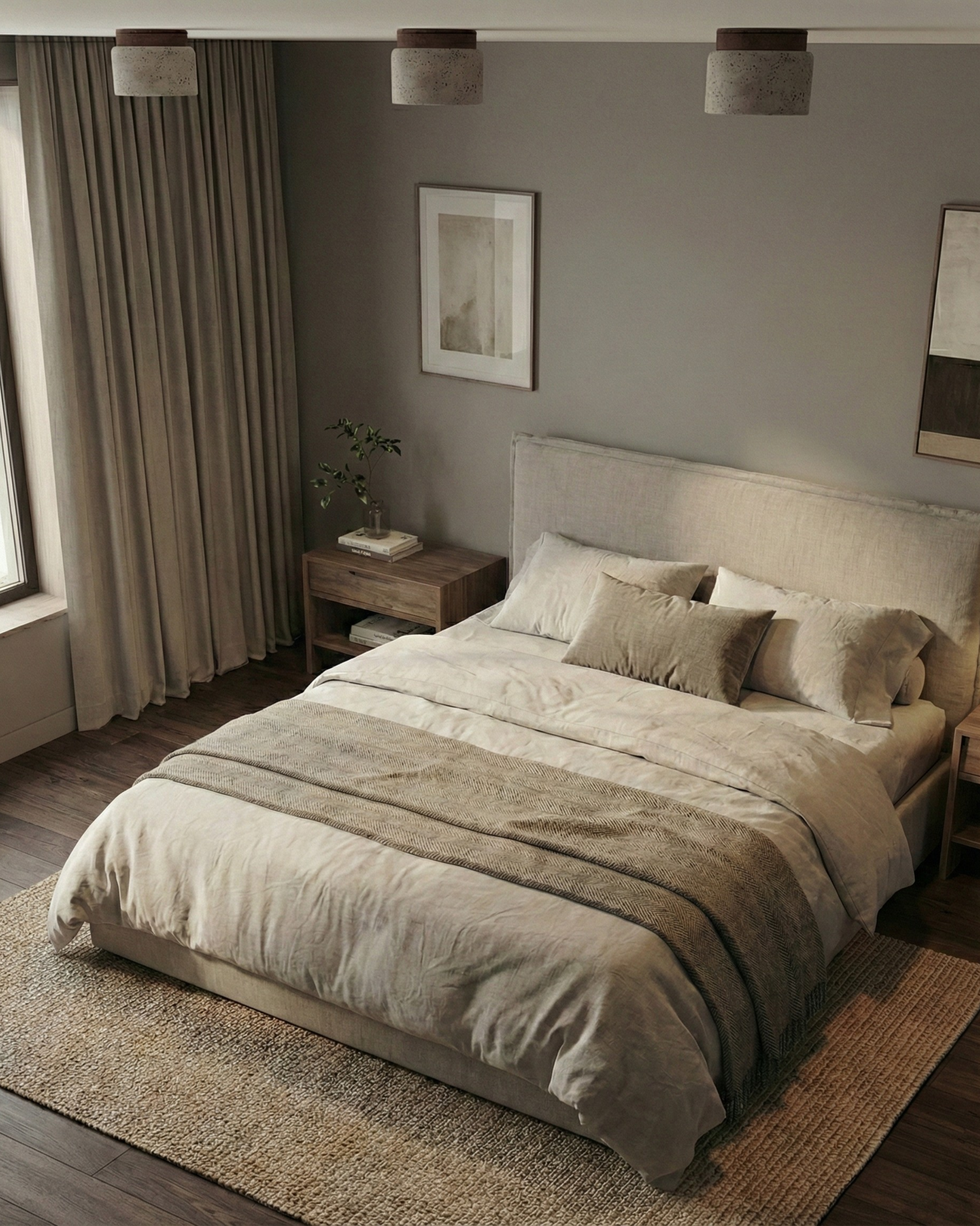 Plafonnier en travertin chambre| VERTIN Korven studio