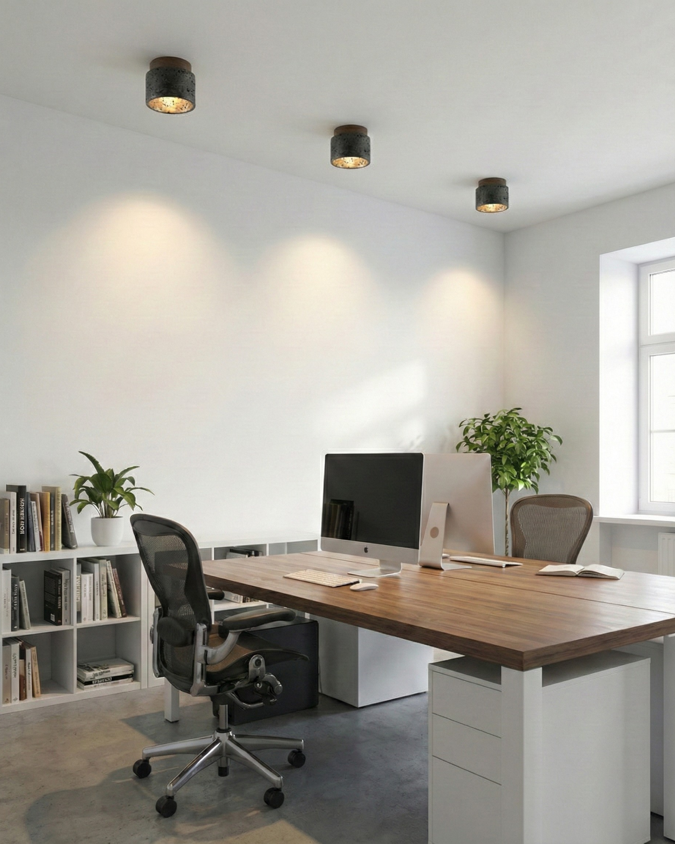 Plafonnier en travertin noir | VERTIN Korven studio