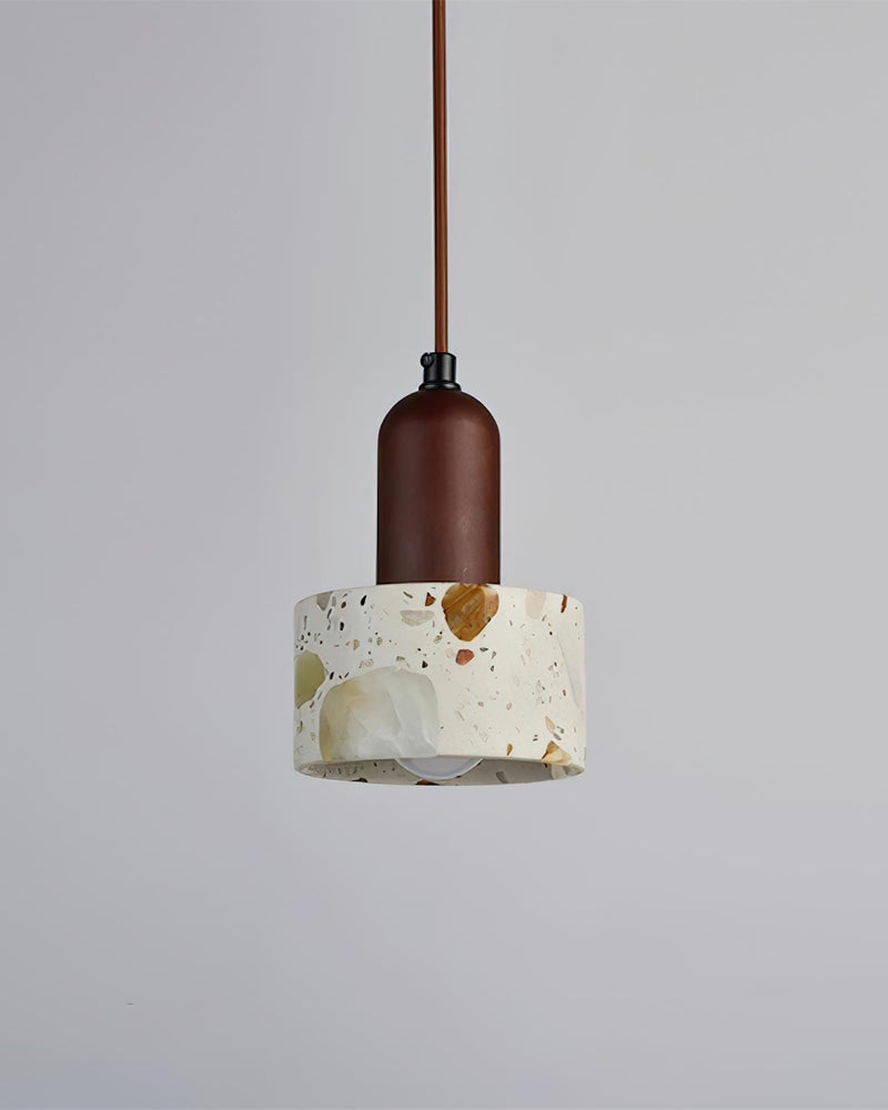 Suspension travertin bois wabi sabi | OMI Korven studio