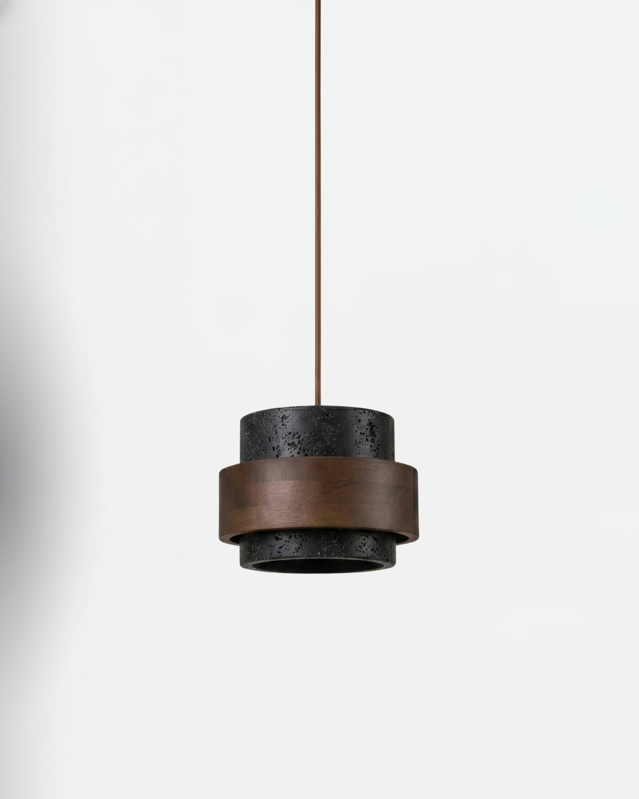 Suspension travertin noir kotor wabi sabi par korven studio