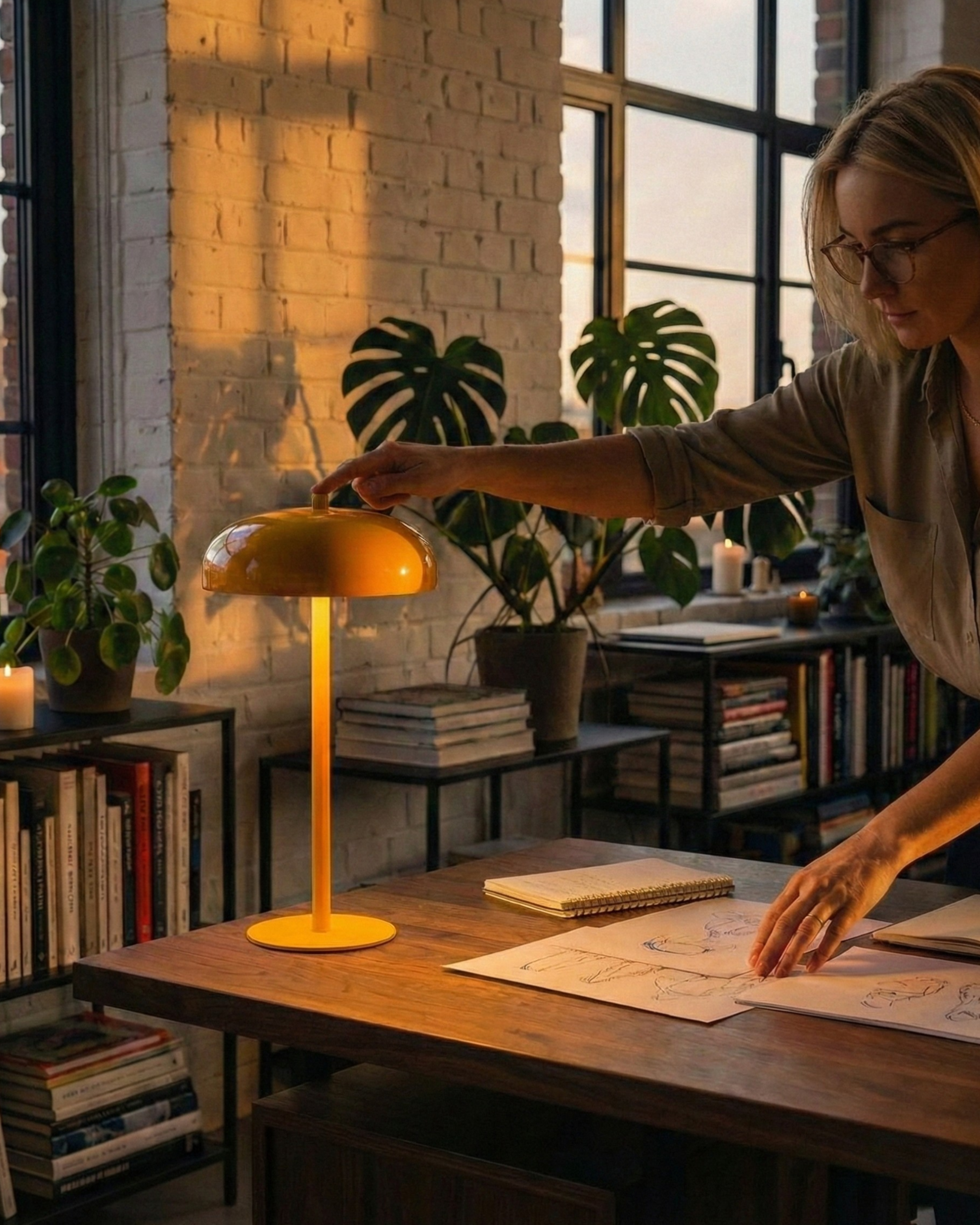 Lampe de Table Sans Fil jaune | NARI Korven studio