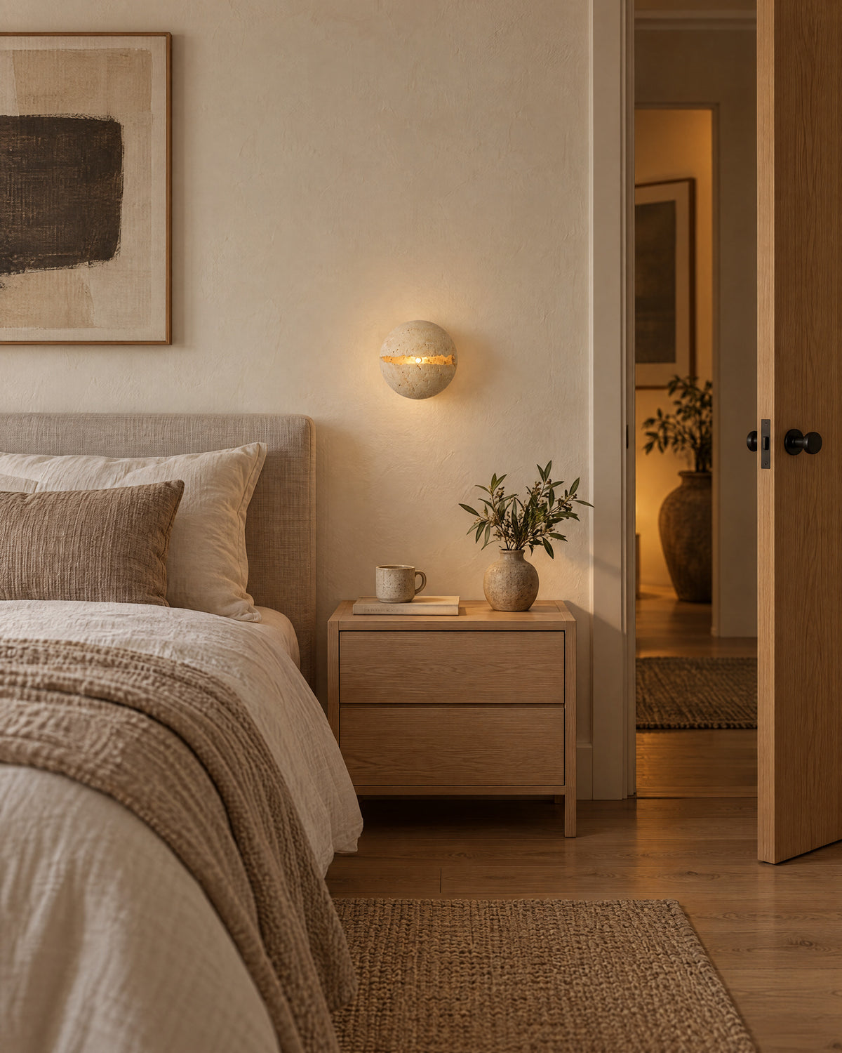 Applique murale ZITO au-dessus d'un chevet dans une chambre