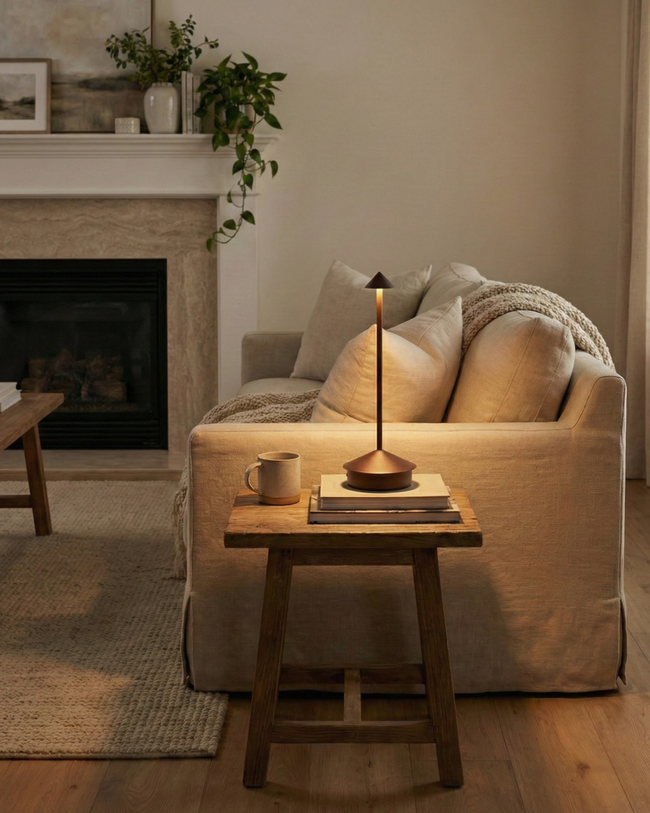 lampe sans fil marron minimaliste modele miro par korven studio
