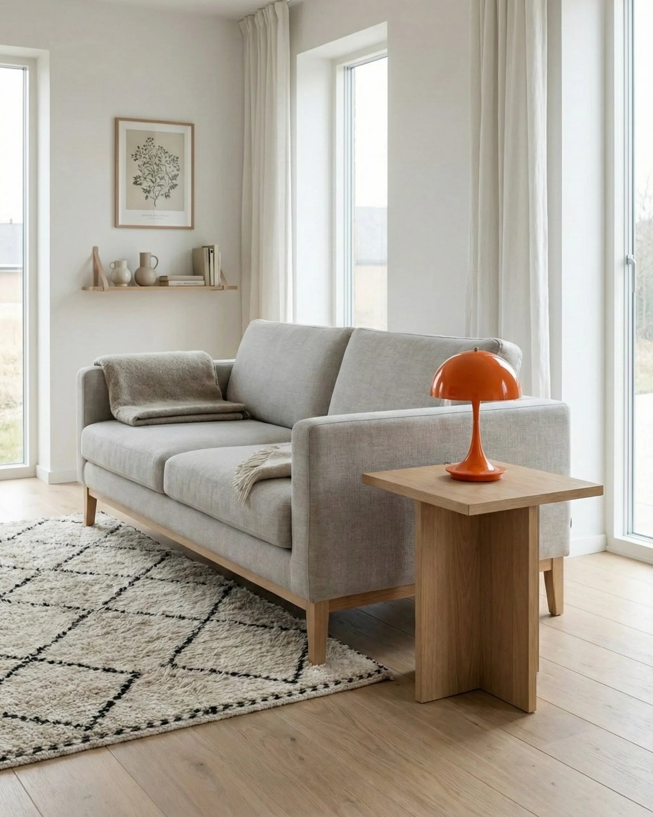 lampe sans fil orange modele mido par korven studio