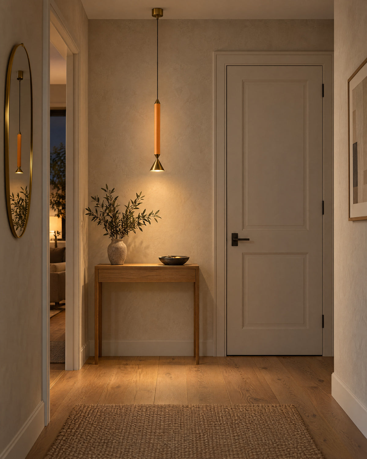 Suspension PINA dans une entrée contemporaine