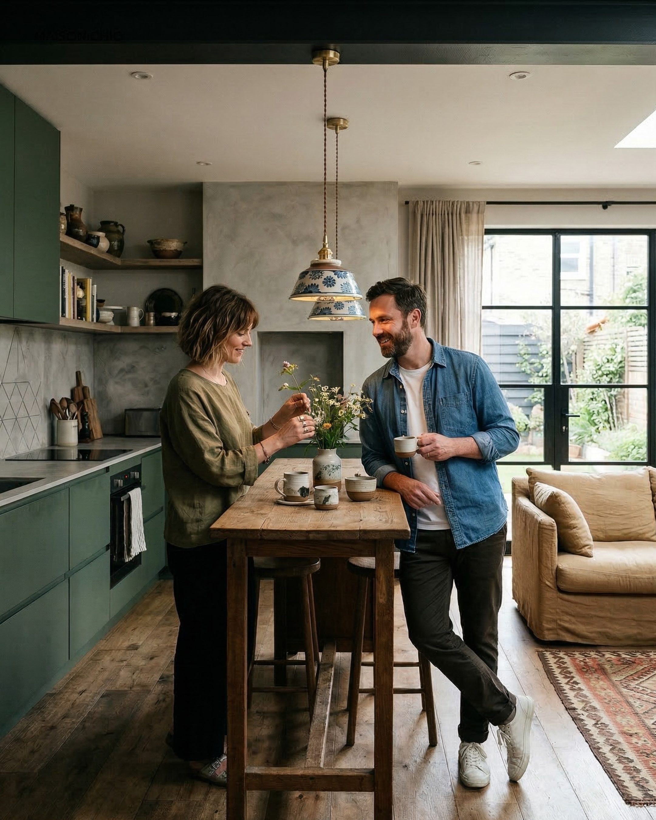 suspensions lumineuse en céramique par korven studio