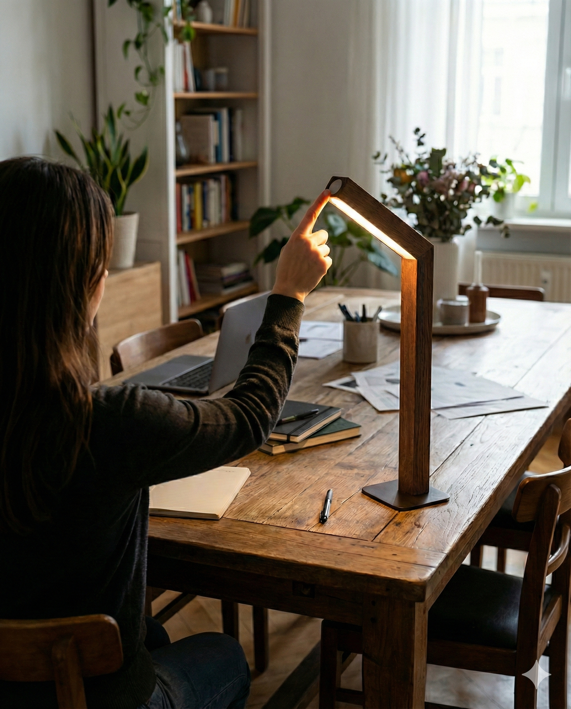 Lampe de Table Sans Fil en bois| WOODI Korven studio