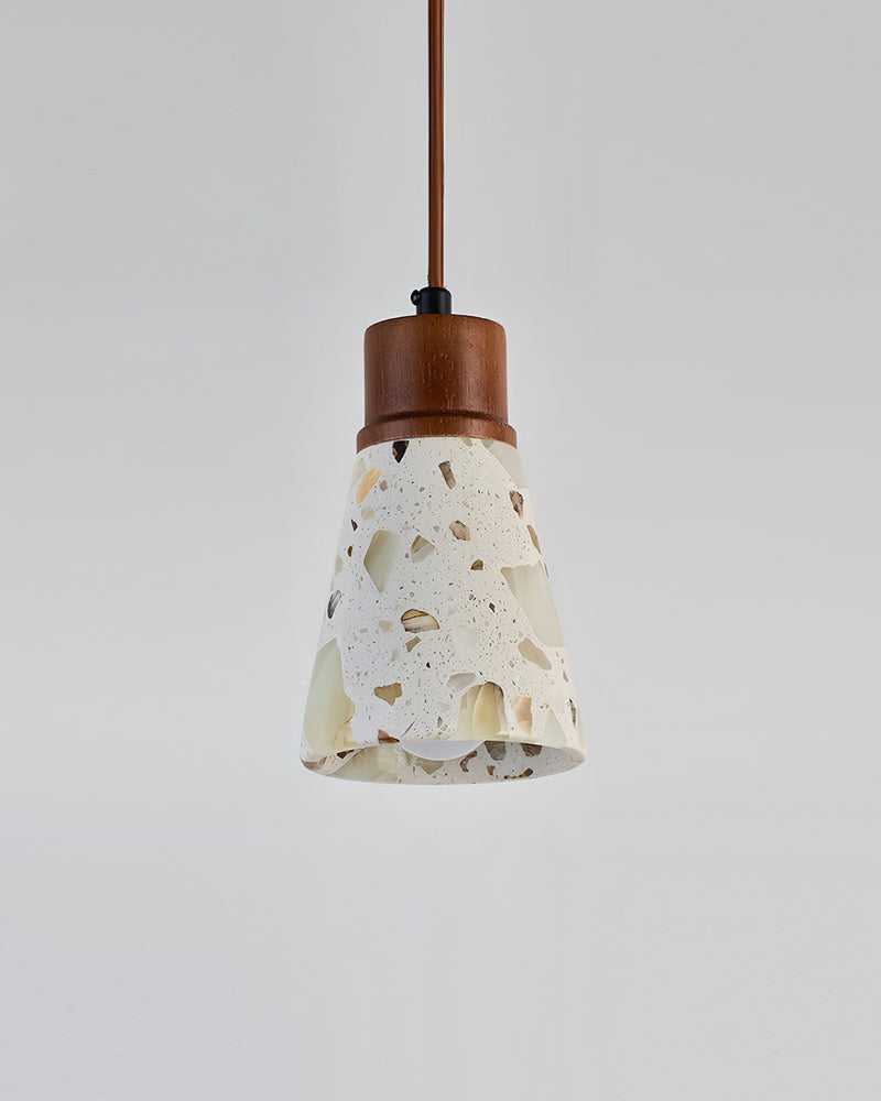 Suspension travertin bois wabi sabi | OMI Korven studio