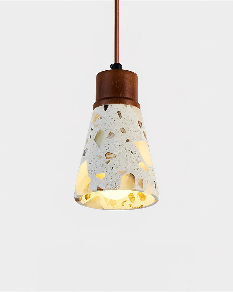 Suspension travertin bois wabi sabi | OMI Korven studio