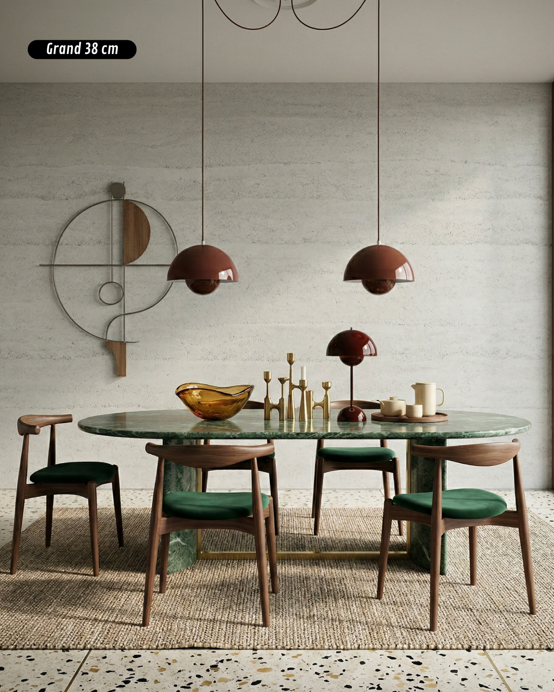 Suspension design Nedo rouge métal style scandinave par korven studio moderne.