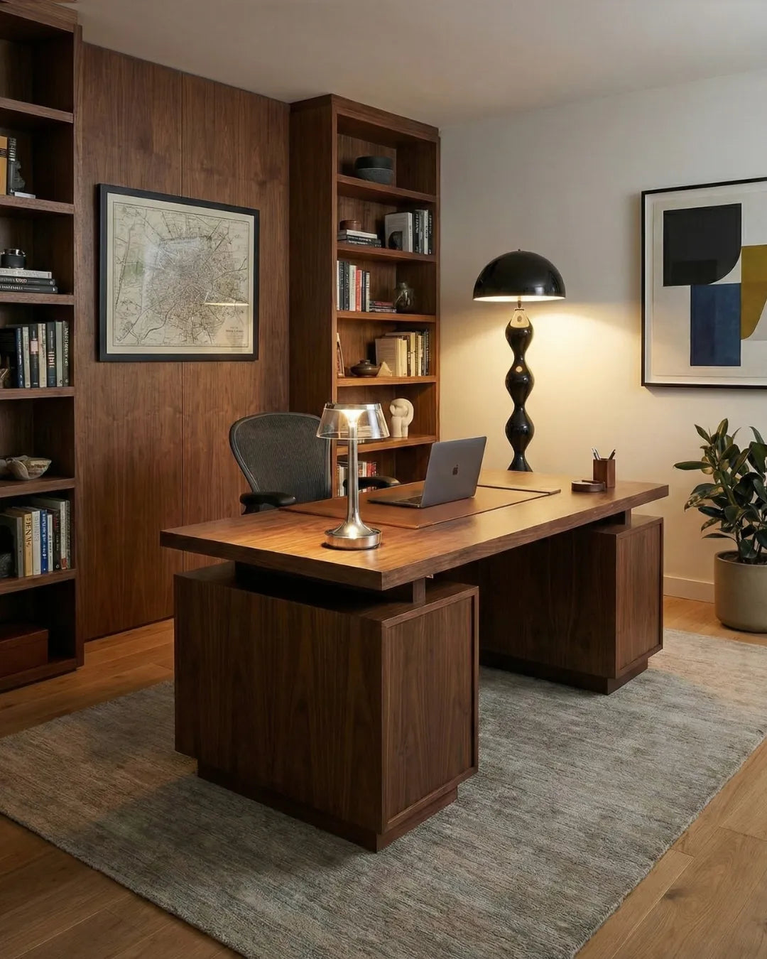 lampadaire design noir modele aven par korven studio