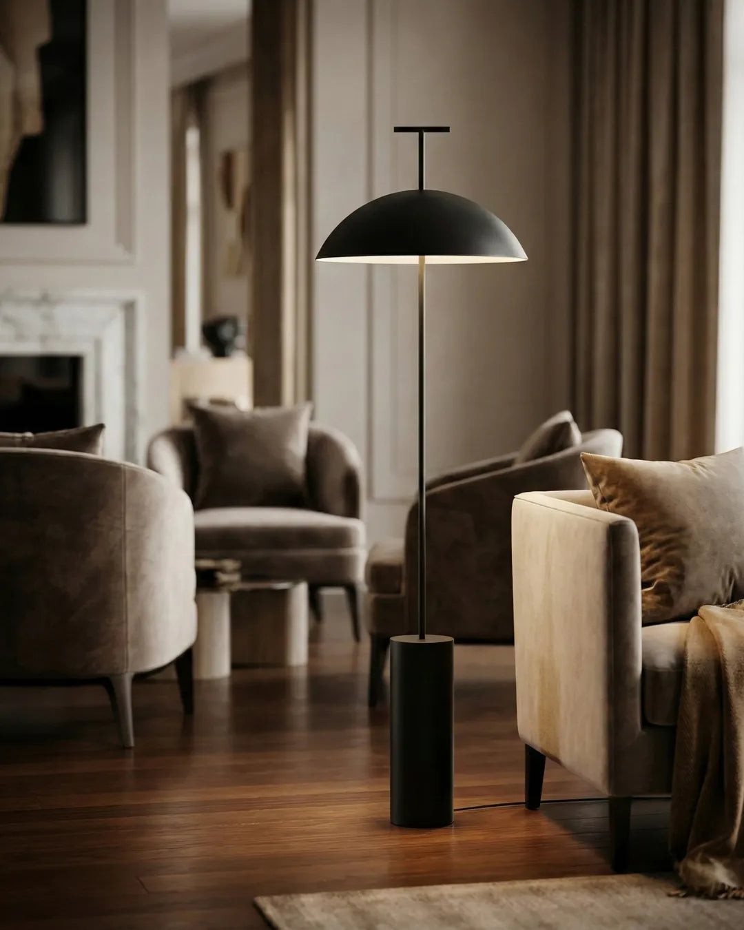 lampadaire scandinave salon design couleur noir modele scandi par korven studio