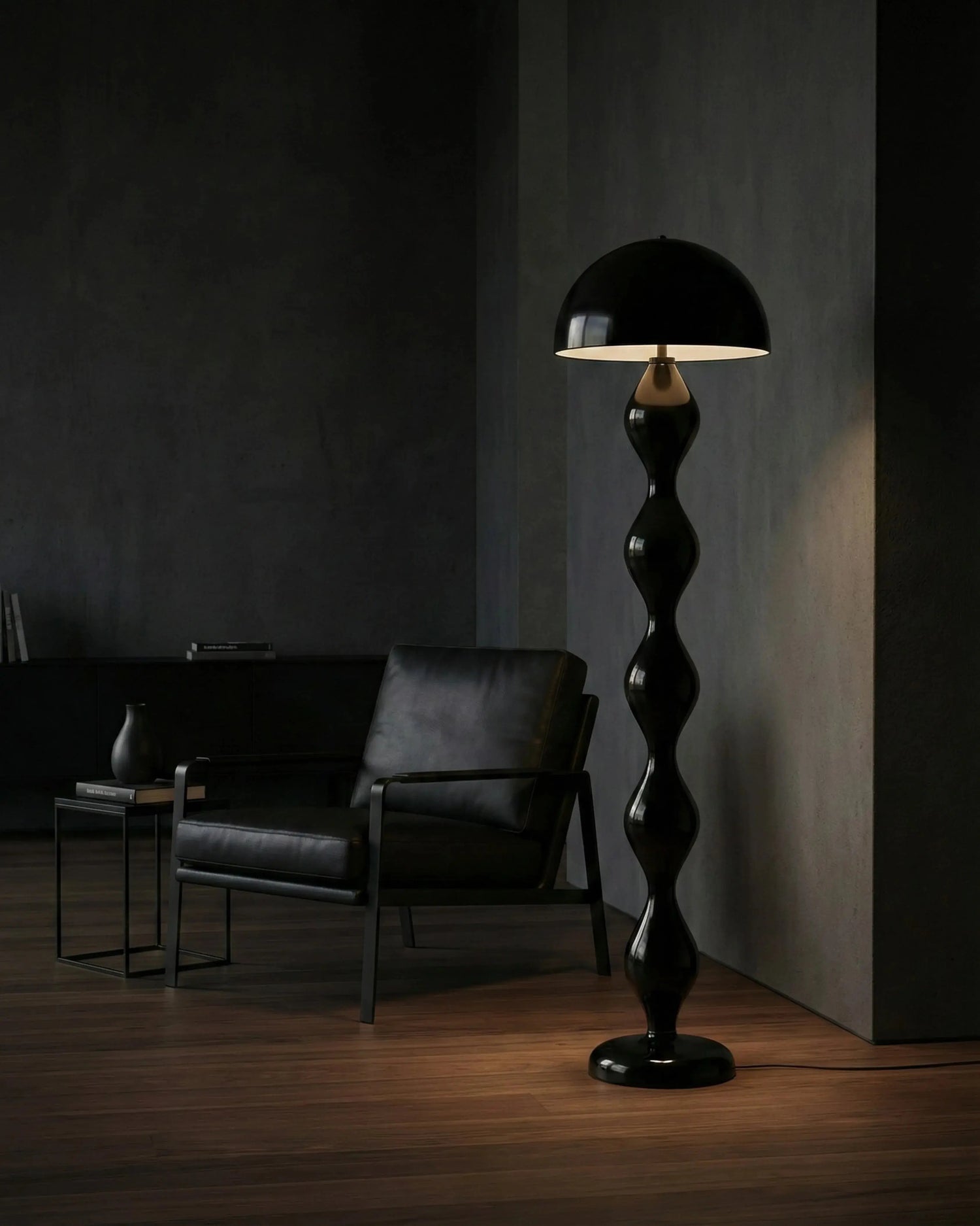 lampadaire couleur noir lampe sur pied modele aven par korven studio 