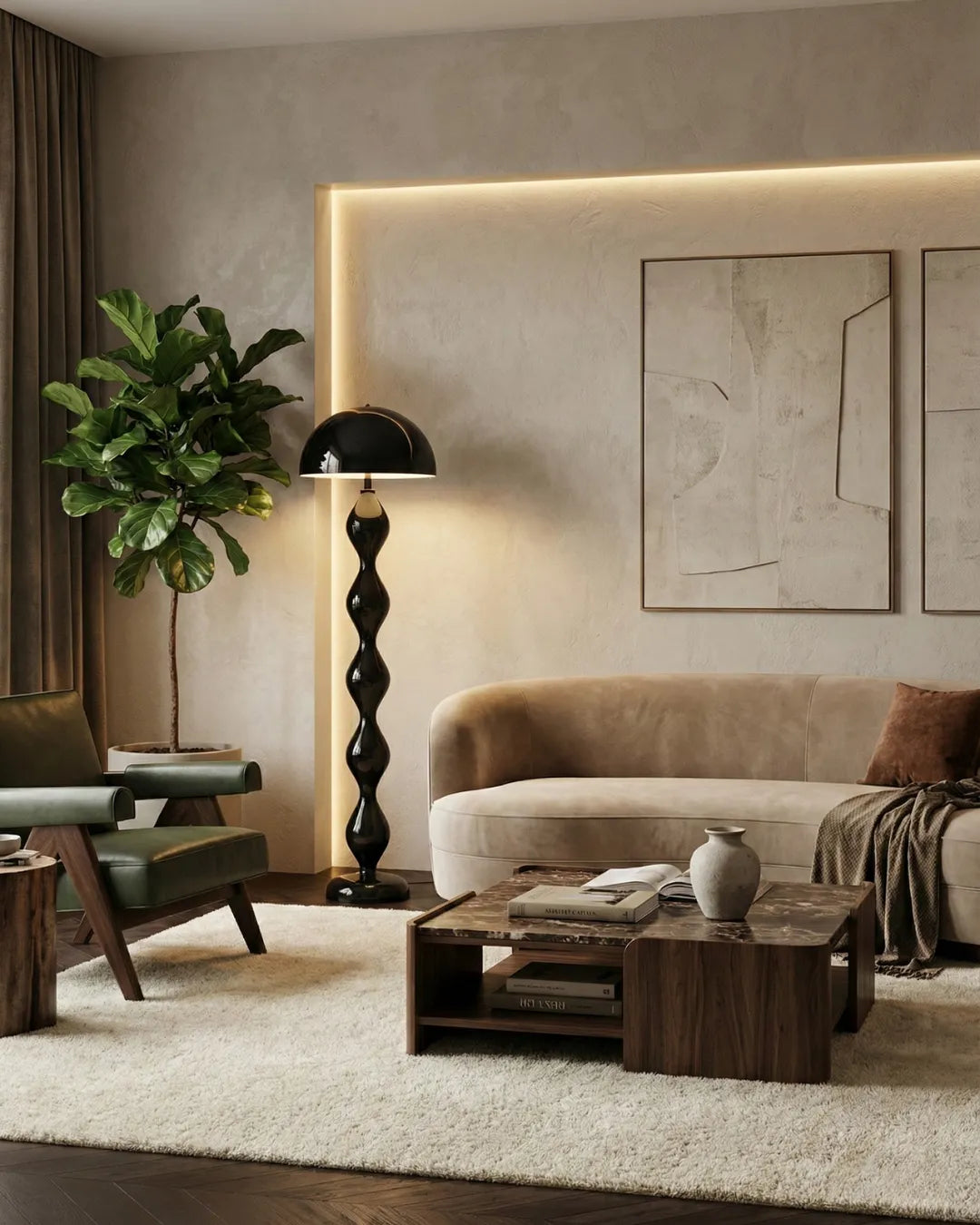 lampadaire design noir modele aven par korven studio