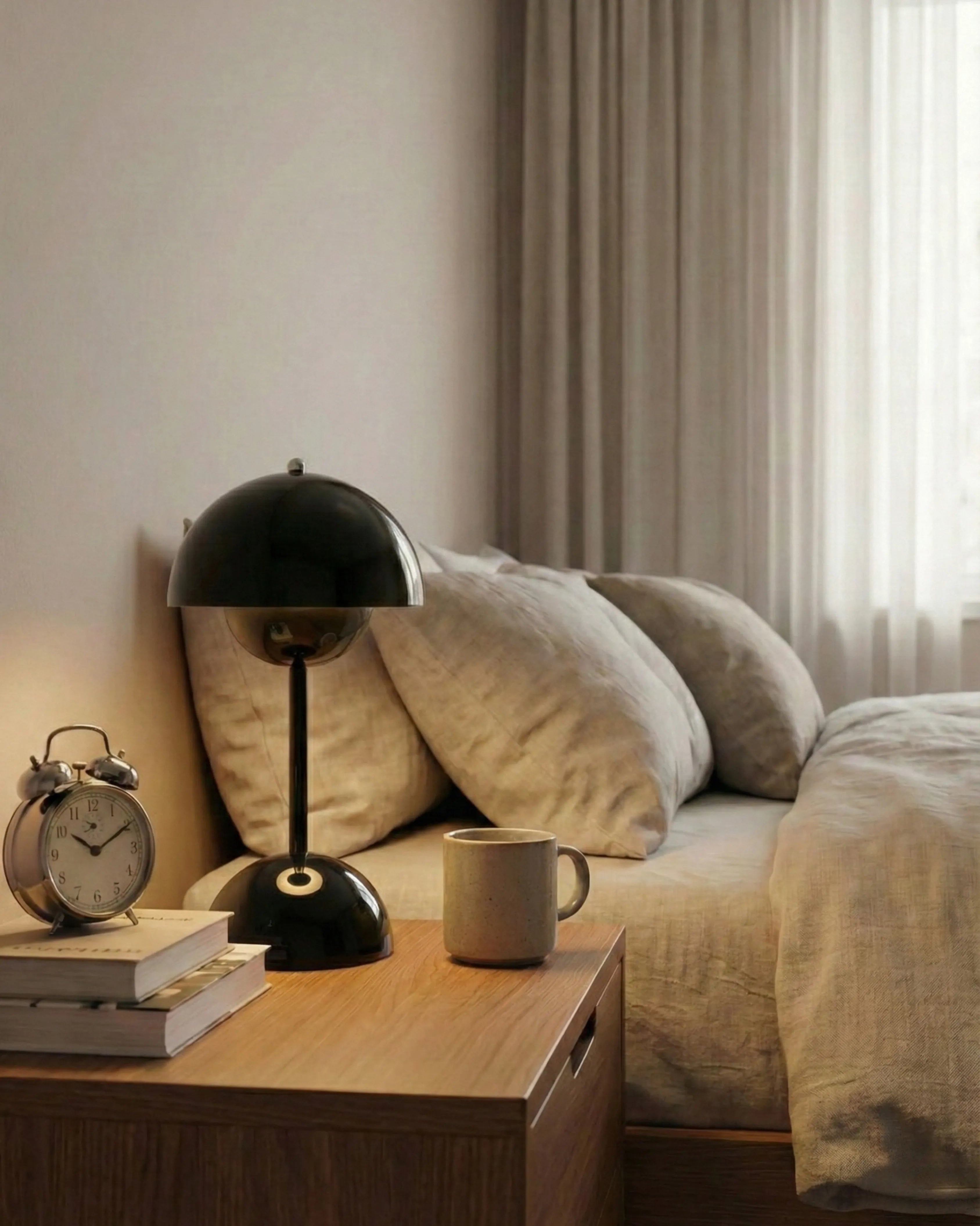 lampe de chevet sans fil noir modele oden par korven studio