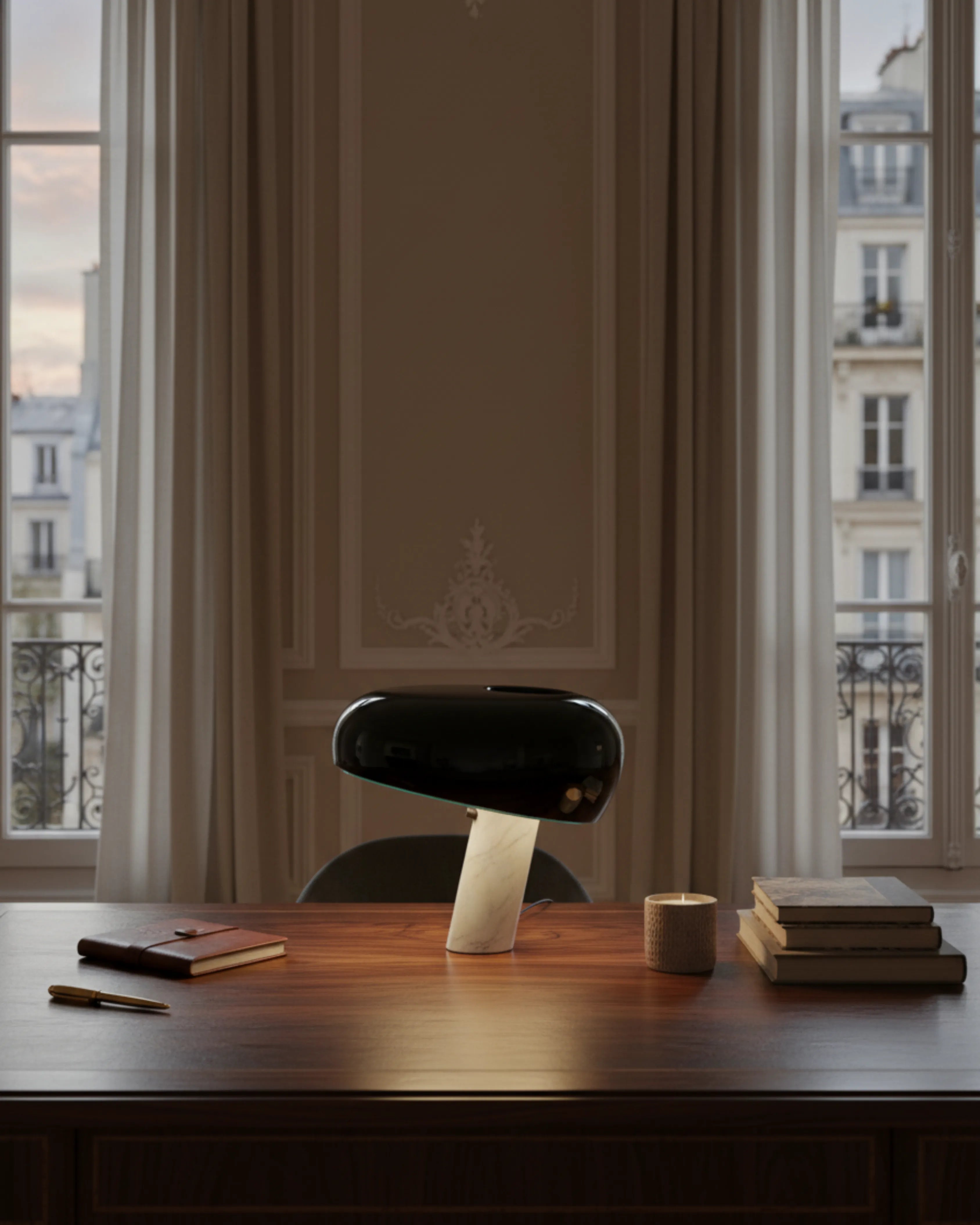 lampe de table couleur noir modele camos par korven studio