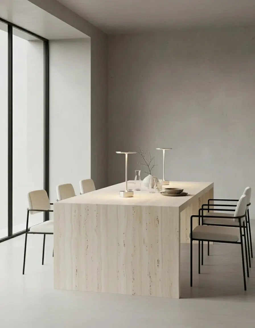 Lampe de table sans fil couleur argent par korven studio 