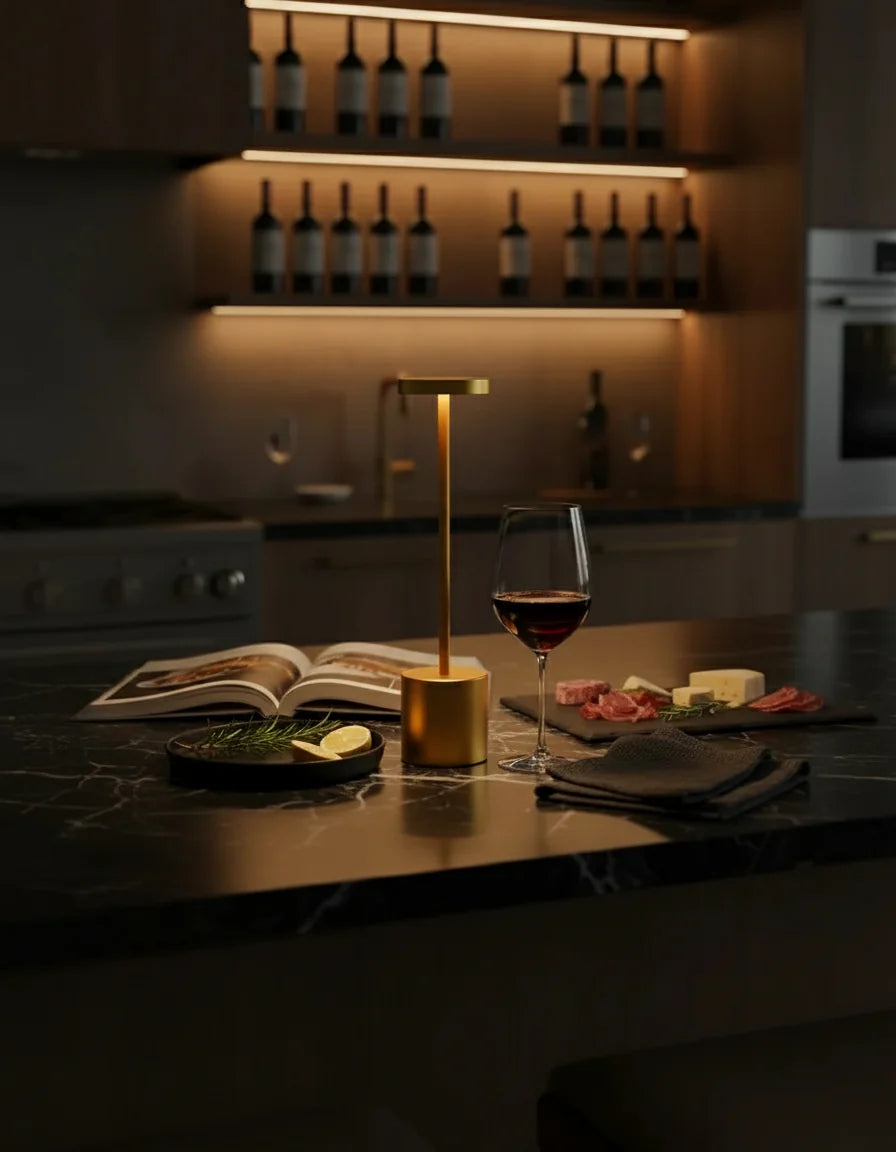 lampe led sans fil tactile couleur or par korven studio