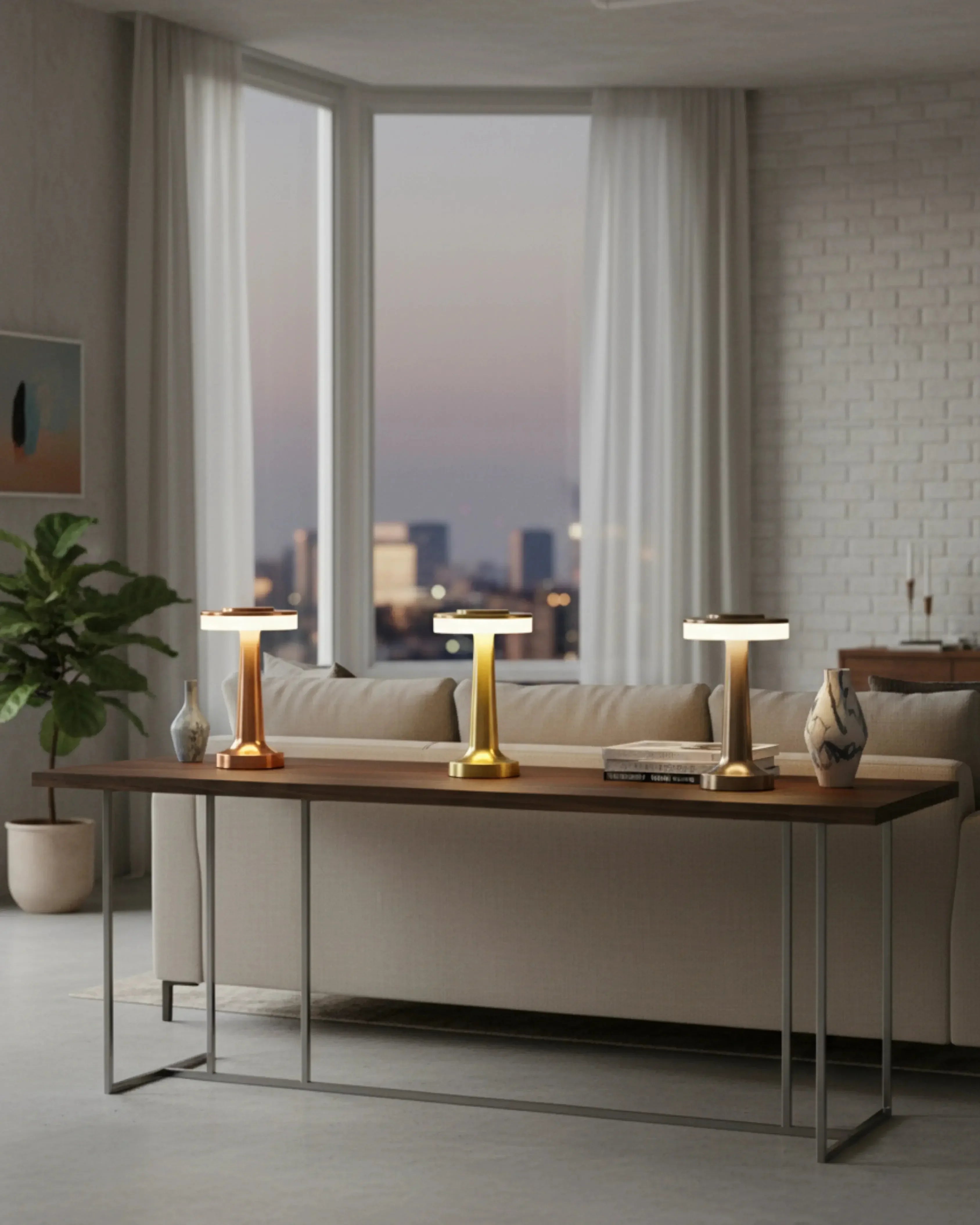 Lampe de chevet sans fil, design premium et rechargeable – modèle Karo par Korven Studio.