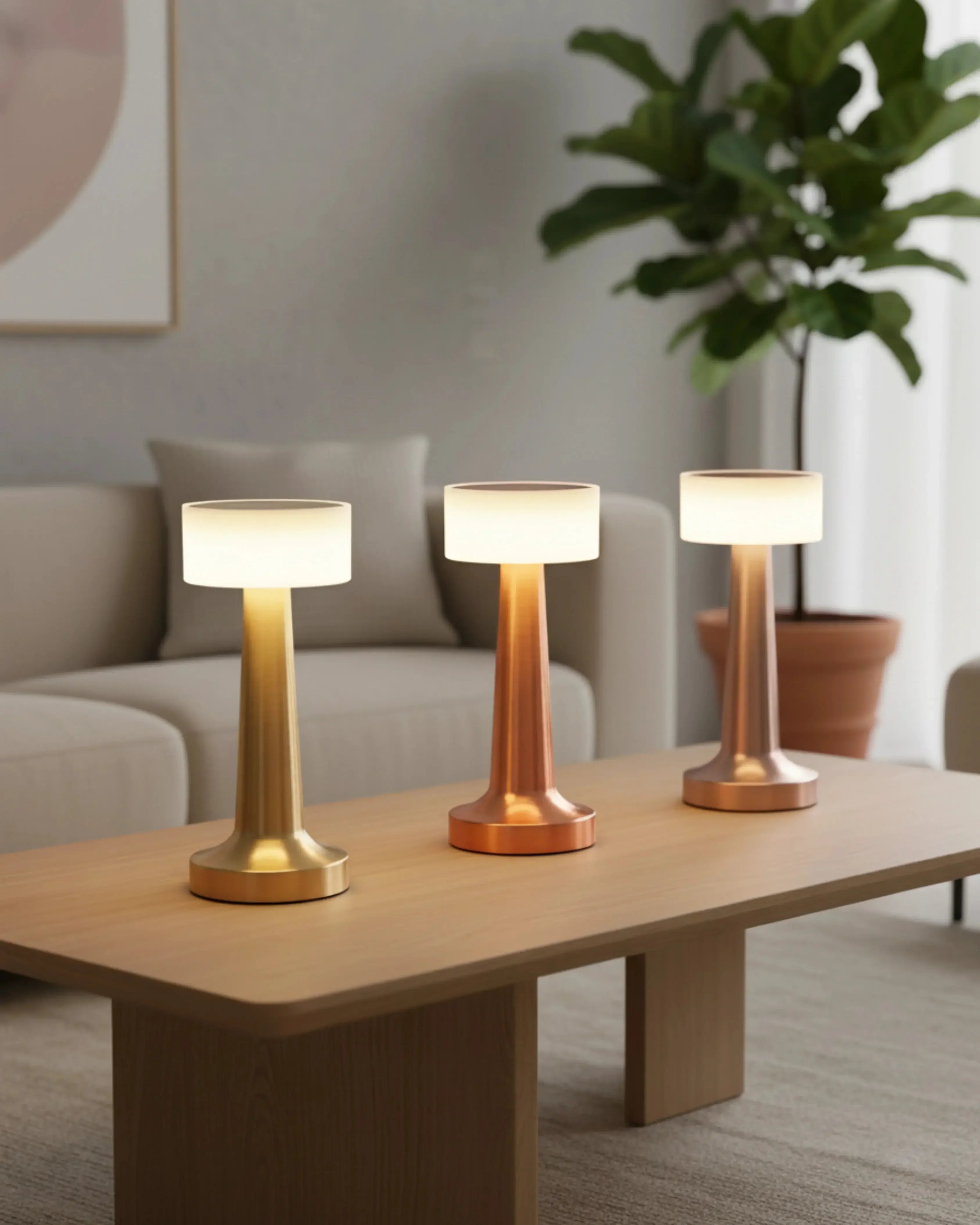 Lampe de chevet sans fil, rechargeable par USB – modèle Nilo par Korven Studio.