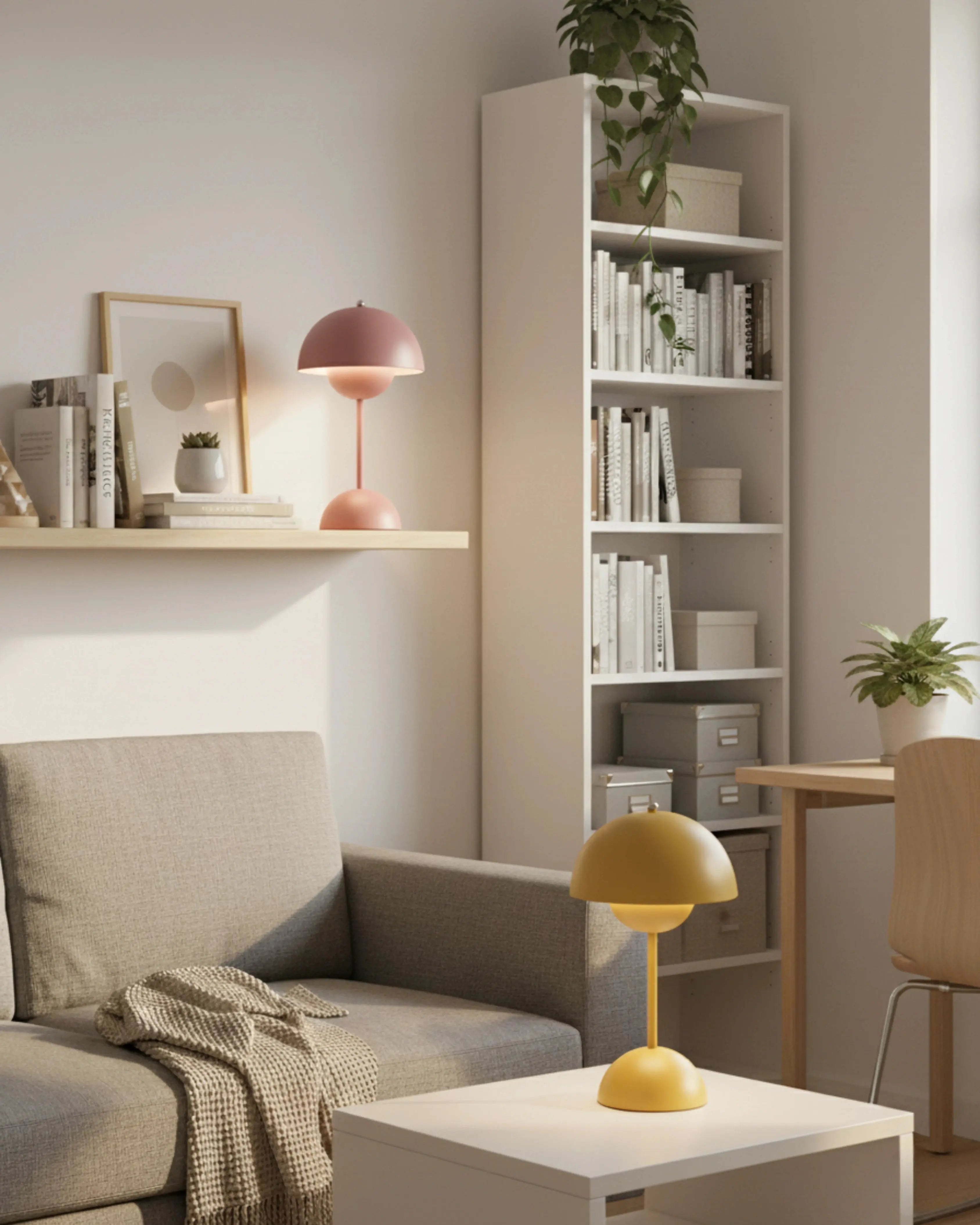 Lampe de salon sans fil, design premium et rechargeable – modèle Oden par Korven Studio.