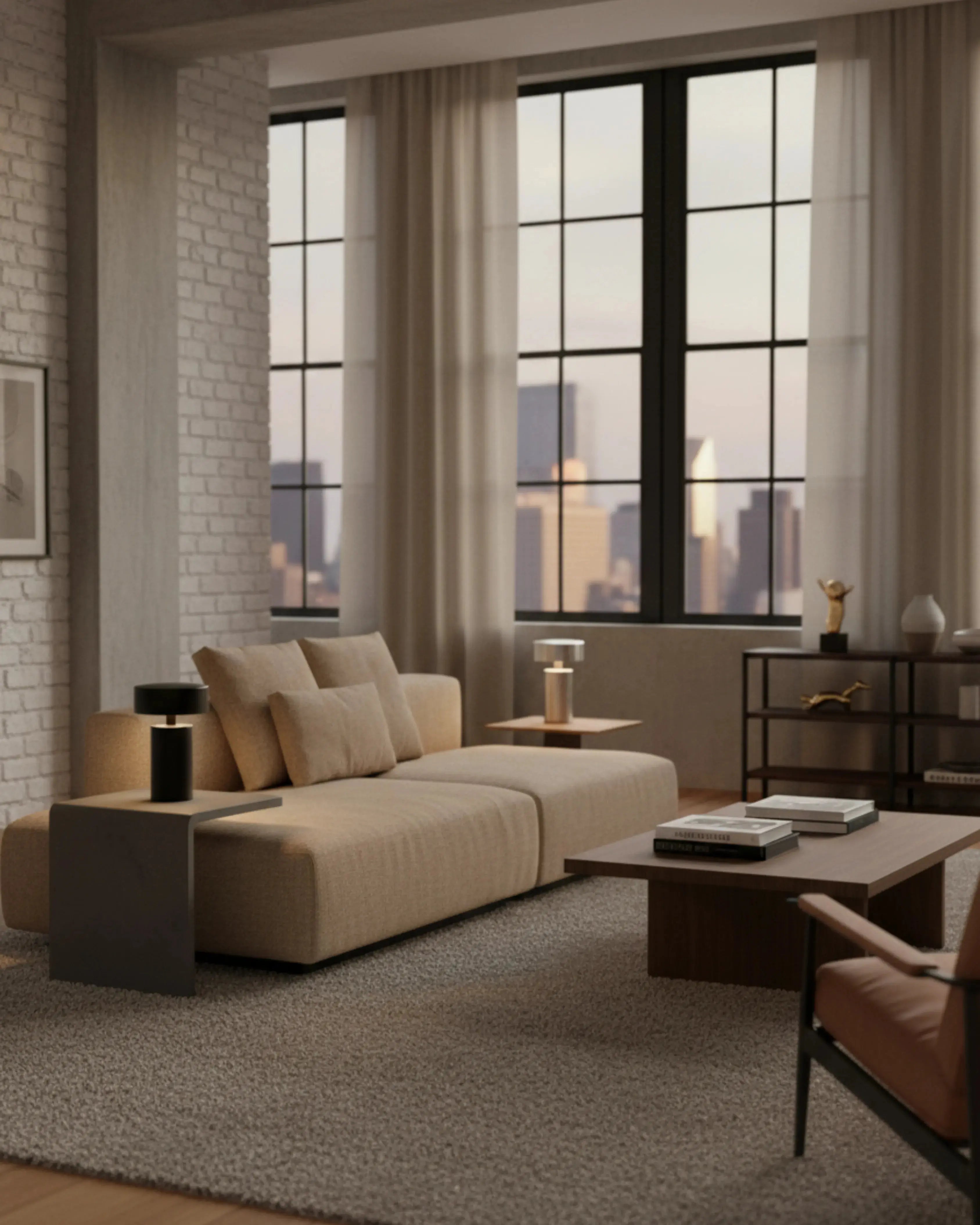 Lampe de table a poser sans fil argent, noir,  tactile et rechargeable – modèle somi par Korven Studio.