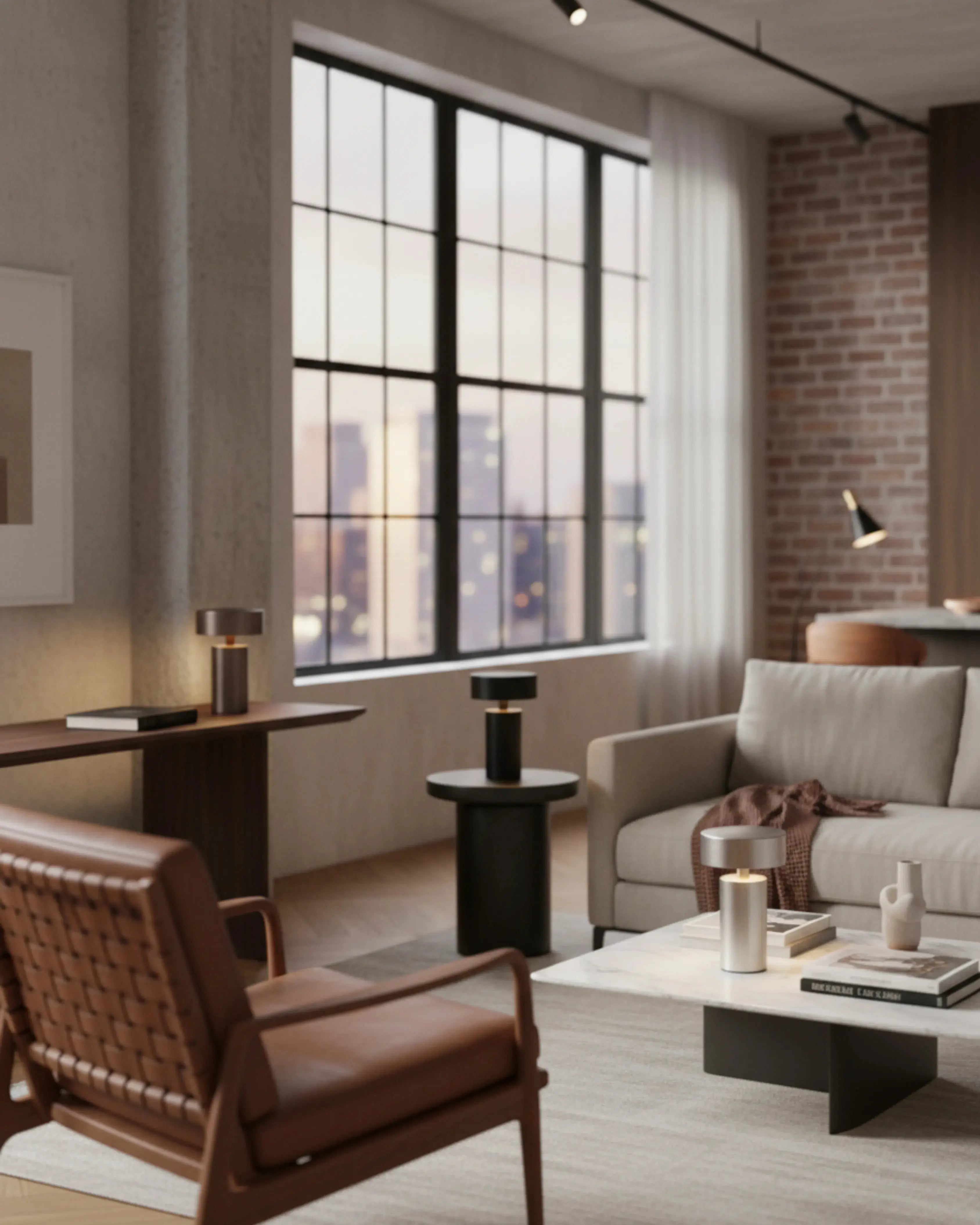 Lampe de table a poser sans fil argent, tactile et rechargeable – modèle somi par Korven Studio.