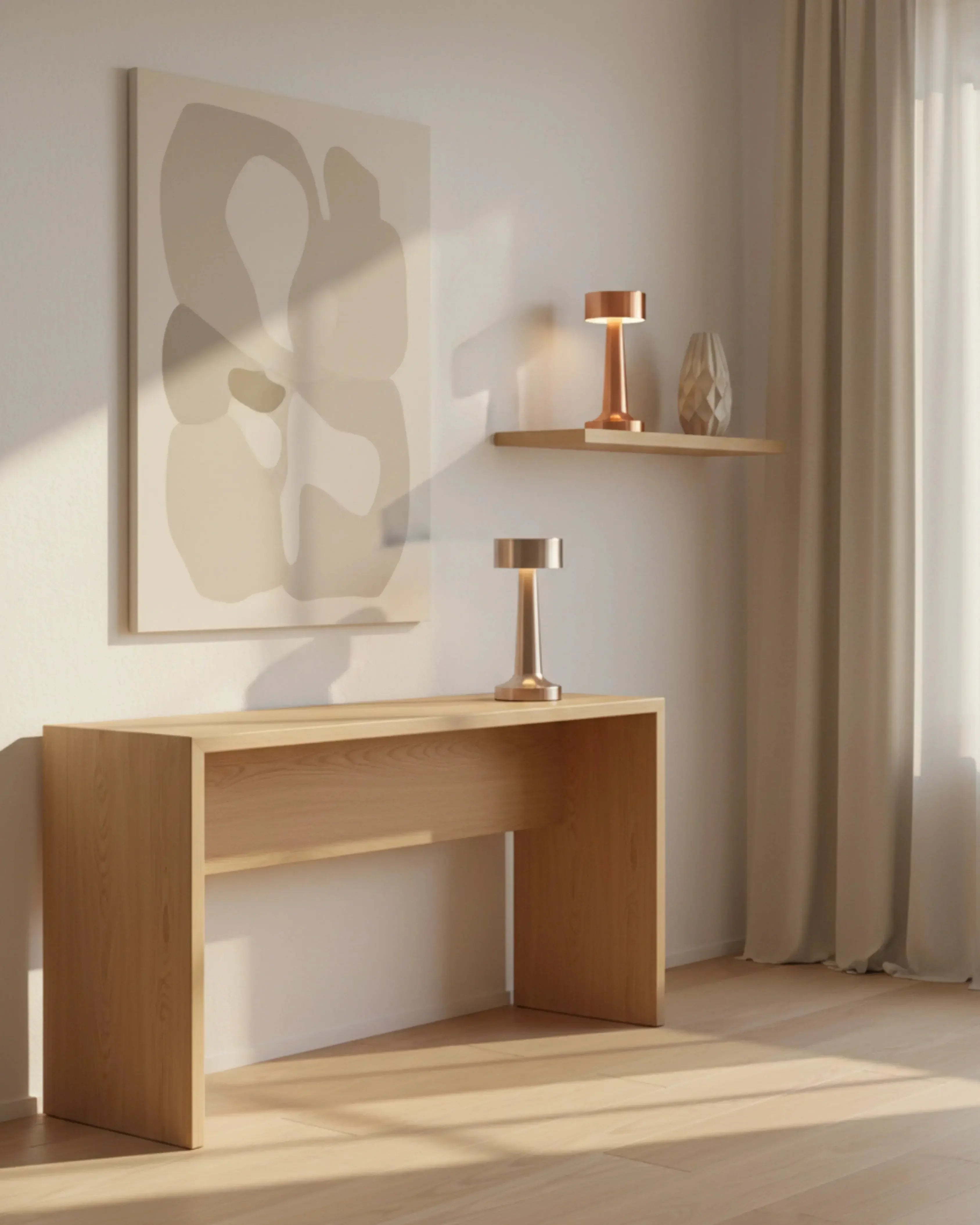 Lampe de table sans fil, LED rechargeable – modèle Elda par Korven Studio.