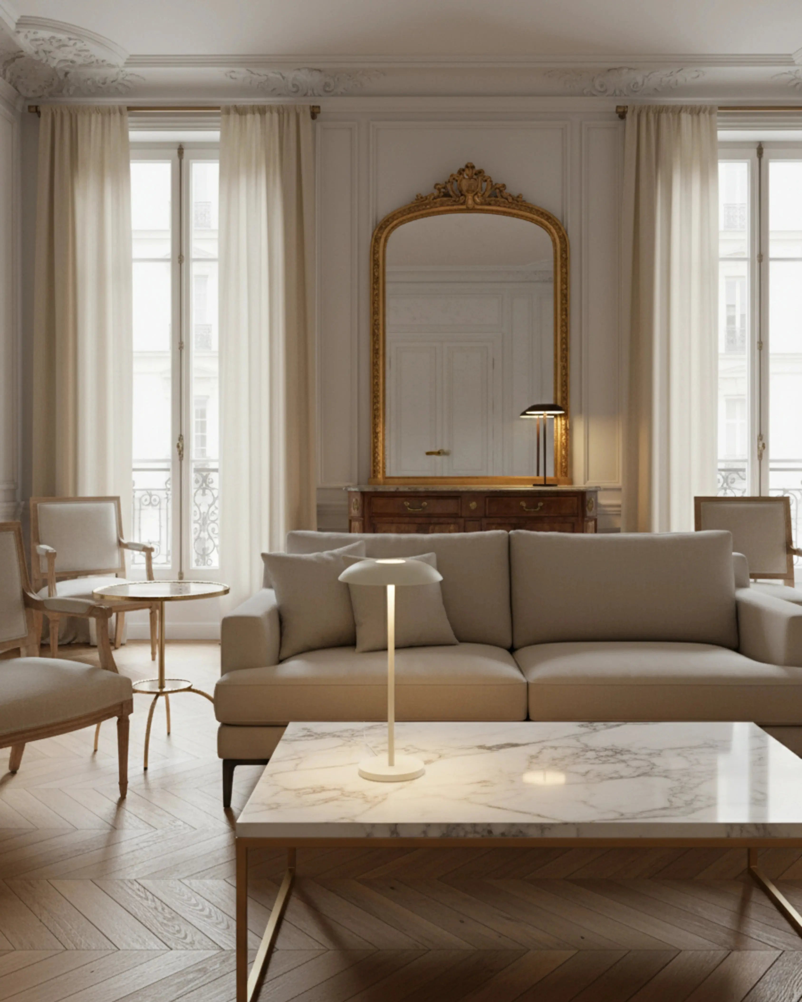 Lampe de table sans fil, tactile et rechargeable – modèle Oslo par Korven Studio.