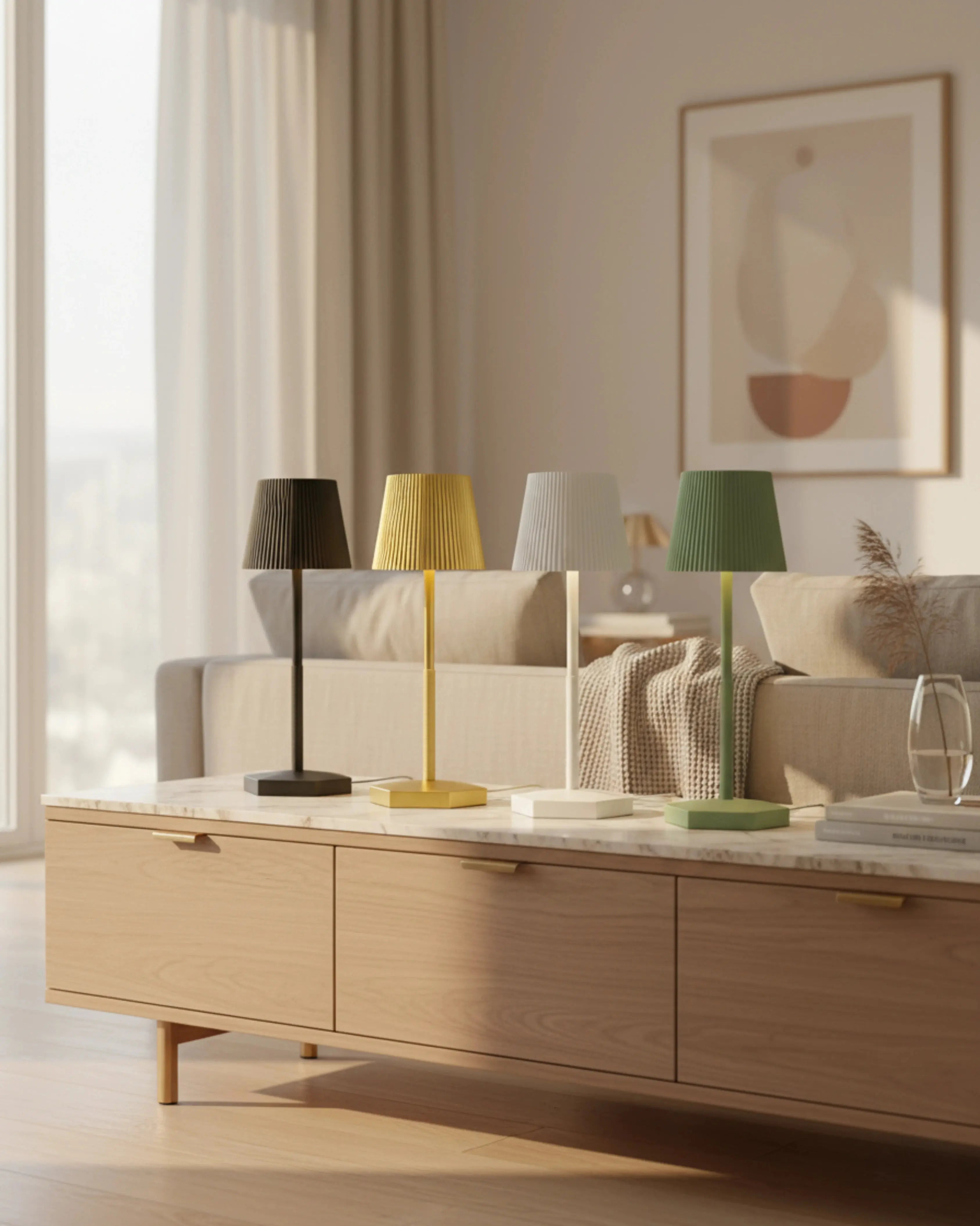 Lampe de lecture sans fil, tactile et rechargeable – modèle Tovi par Korven Studio.