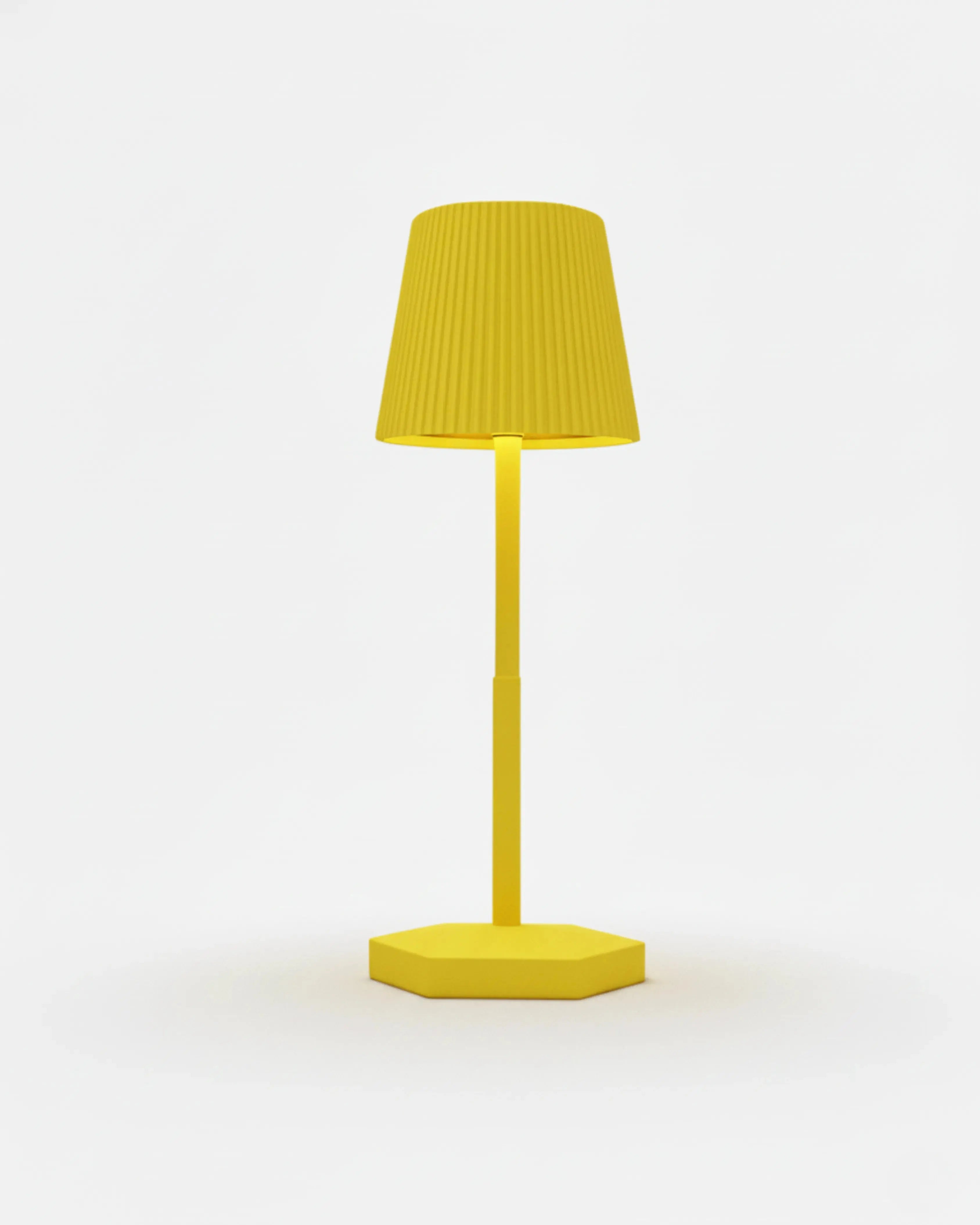 Lampe sans fil jaune rechargeable – modèle Tovi par Korven Studio.