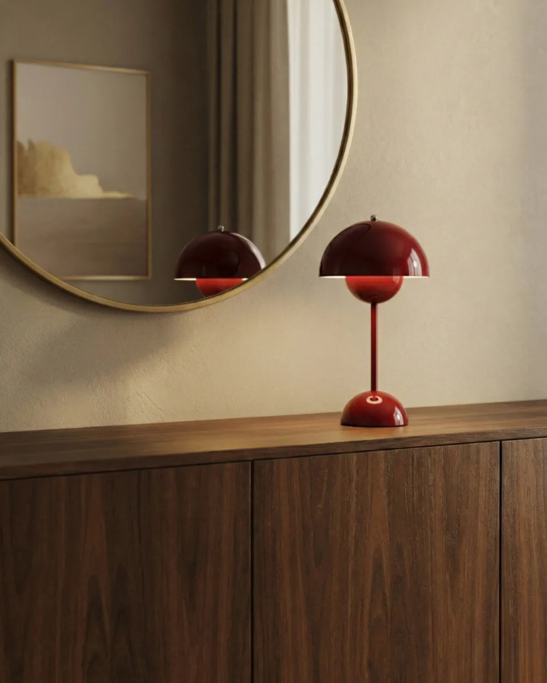 lampe sans fil led korven studio modele oden rouge bordeaux