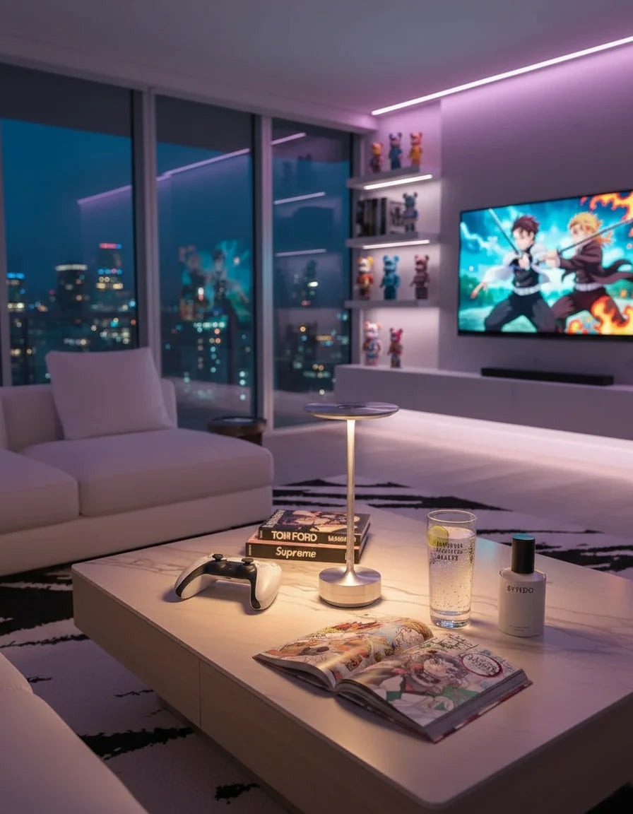 lampe sans fil led couleur argent par korven studio 