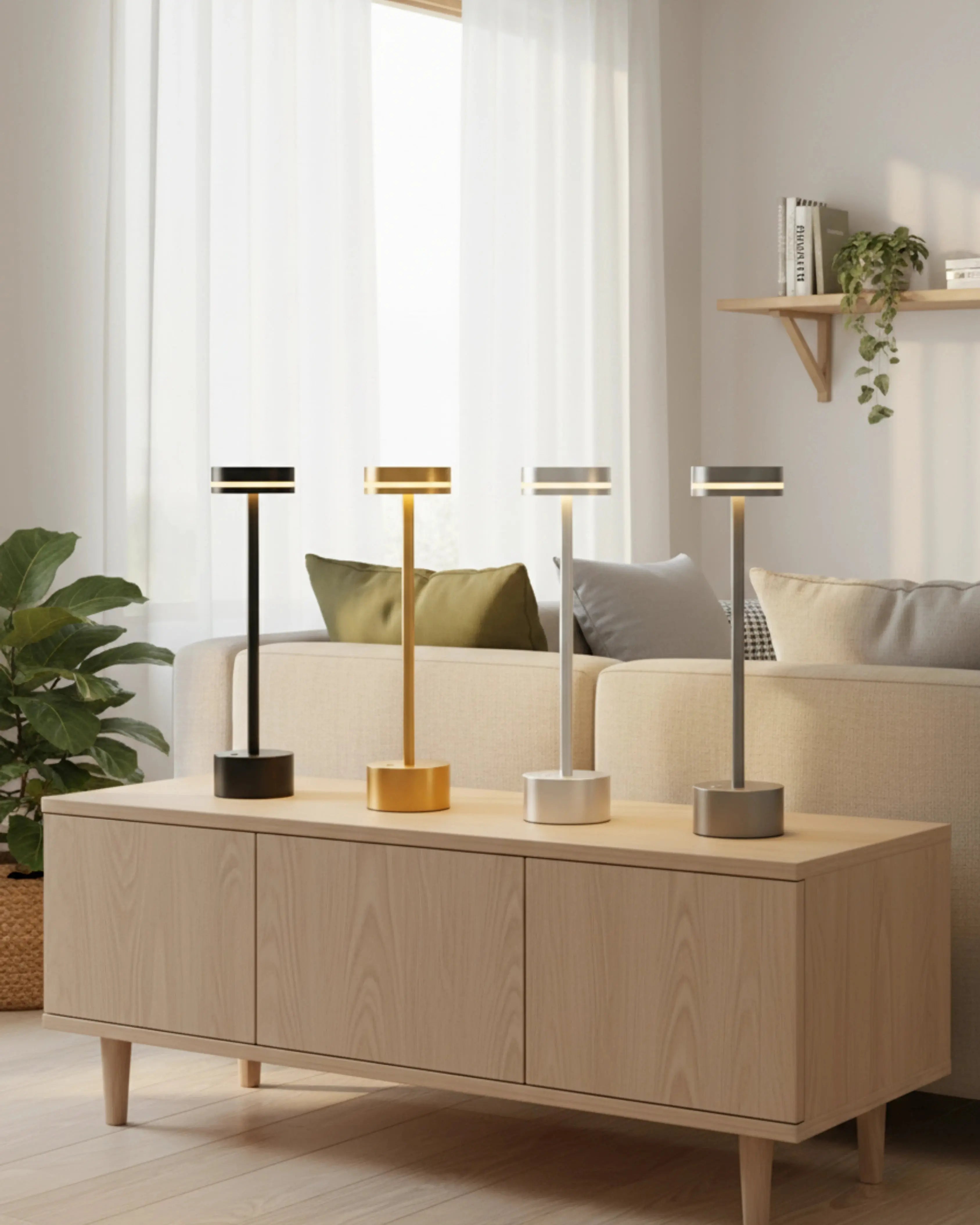 Lampe sans fil tacile rechargeable – modèle Lysa par Korven Studio.