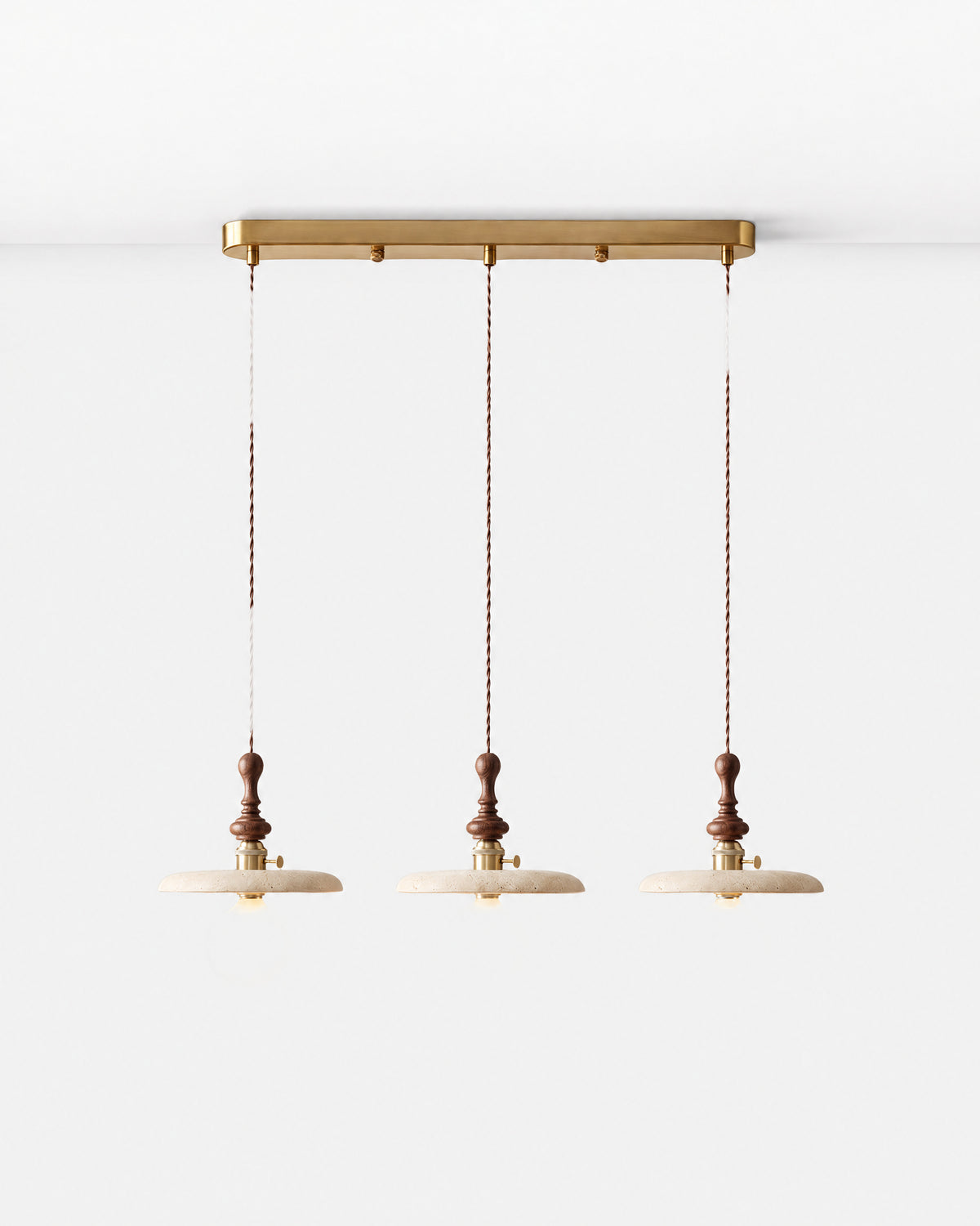 Suspension GERA 3 têtes Modèle C – barre laiton 70 cm