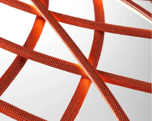 plafonnier, lustre orange kimo par korven studio