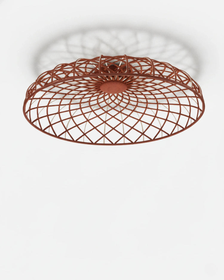 plafonnier, lustre orange kimo par korven studio