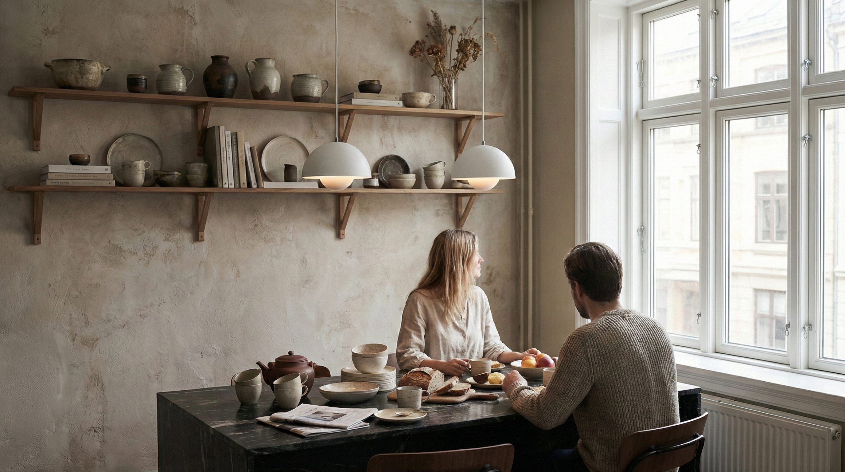 Suspension design Nedo blanc métal style scandinave par korven studio 